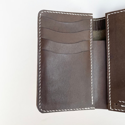 Middle wallet Olive本革 二つ折り財布 ウォレット オリーブ
