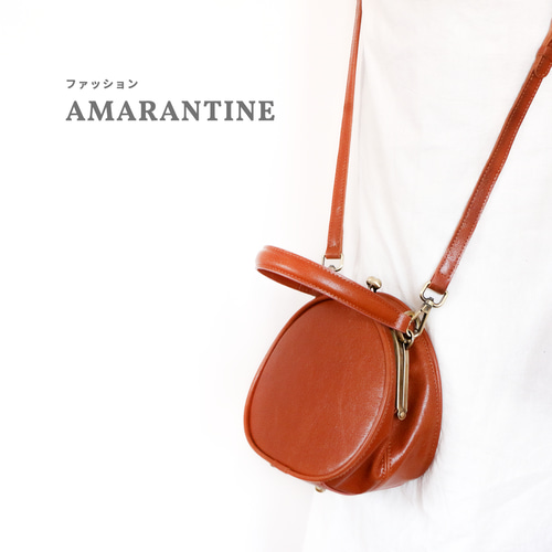 がま口可愛い本革ショルダーバック斜め掛け2wayミニバッグ 2wayバッグ