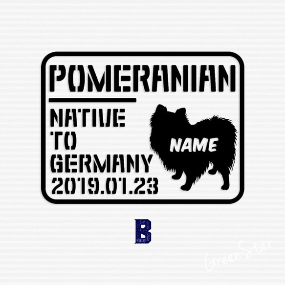 [ ポメラニアン ] 名前＆犬種名＆誕生日入り DOGステッカー☆ヴィンテージラベル 3枚目の画像