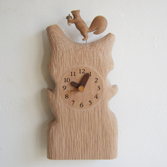 リス君とドングリ　振り子掛・置き時計 5枚目の画像