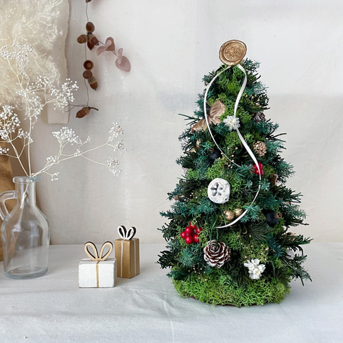 約65cm クリスマス トピアリー クリスマスツリー フラワー グリーン