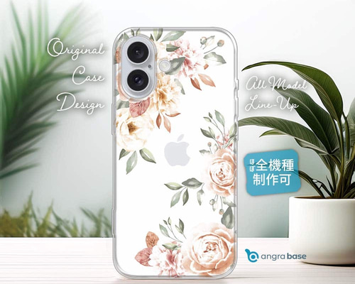 iPhone16e/iPhone16/iPhone16Pro 花柄 全機種対応☆TPUケース