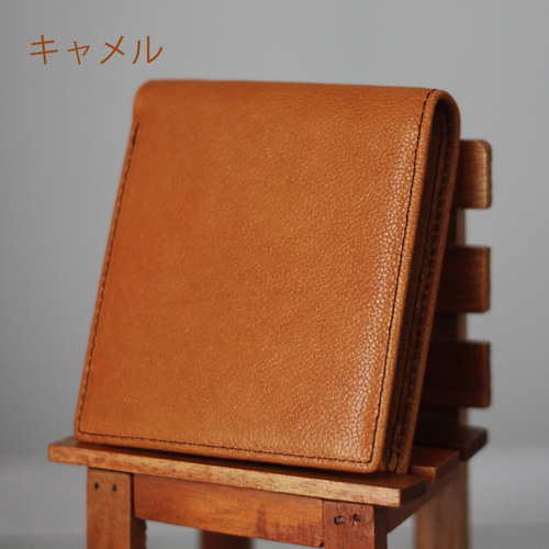 本革 二つ折り財布 ボックスコインケース たっぷりカード収納 本革 二つ折り財布 ボックスコインケース たっぷりカード収納