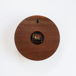木製 掛け時計 丸型 ブラックウォールナット材23 4枚目の画像