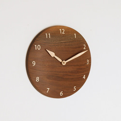 木製 掛け時計 丸型 ブラックウォールナット材23 2枚目の画像