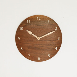木製 掛け時計 丸型 ブラックウォールナット材23 1枚目の画像