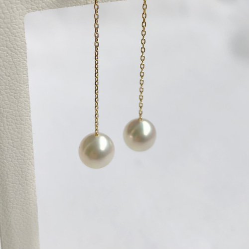 K18 無調色あこや真珠 ピアス lm ピアス（その他） JewelLaMarju