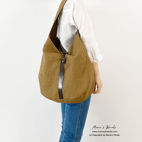 僅剩1件！ ⭐️ 已售出14件！ ⭐️ 《Linen Camel》棕色焦糖色皮革單肩包，大號♪ 第1張的照片