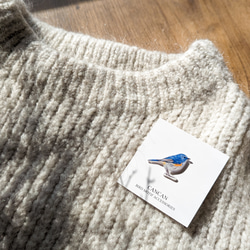 ルリビタキの樹脂ピンブローチ　幸せの青い鳥　野鳥 2枚目の画像