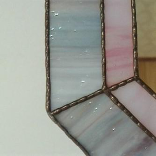 最終お値下げ❣️素敵すぎる❣️ヴィンテージ　ステンドグラス壁掛け鏡　ミラー ステンドグラス 壁掛け 幸せの青い鳥 フレーム：ブラウン (SH