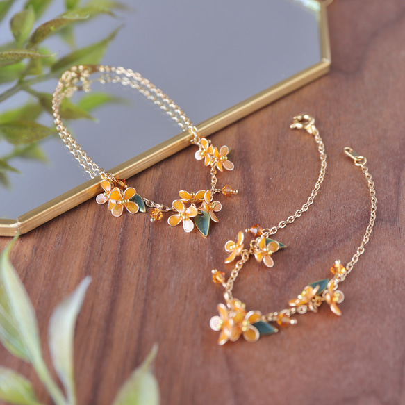 【秋限定】咲き零れる金木犀 | ブレスレット 4枚目の画像