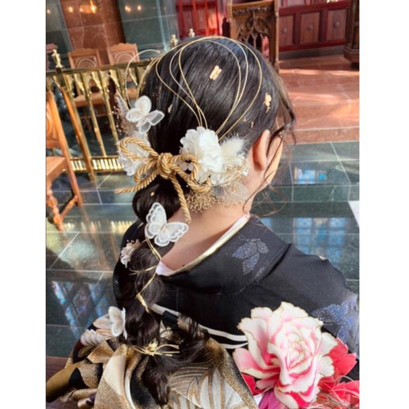 白 蝶々★単品　★ウエディング★結婚式★花嫁★卒業式★ヘアアクセサリー★髪留め★成人式★蝶　ヘアクリップ 18枚目の画像