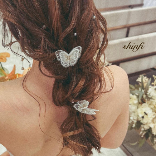 白 蝶々☆単品 ☆ウエディング☆結婚式☆花嫁☆卒業式☆ヘア 白 蝶々☆単品 ☆ウエディング☆結婚式☆花嫁☆卒業式☆ヘア