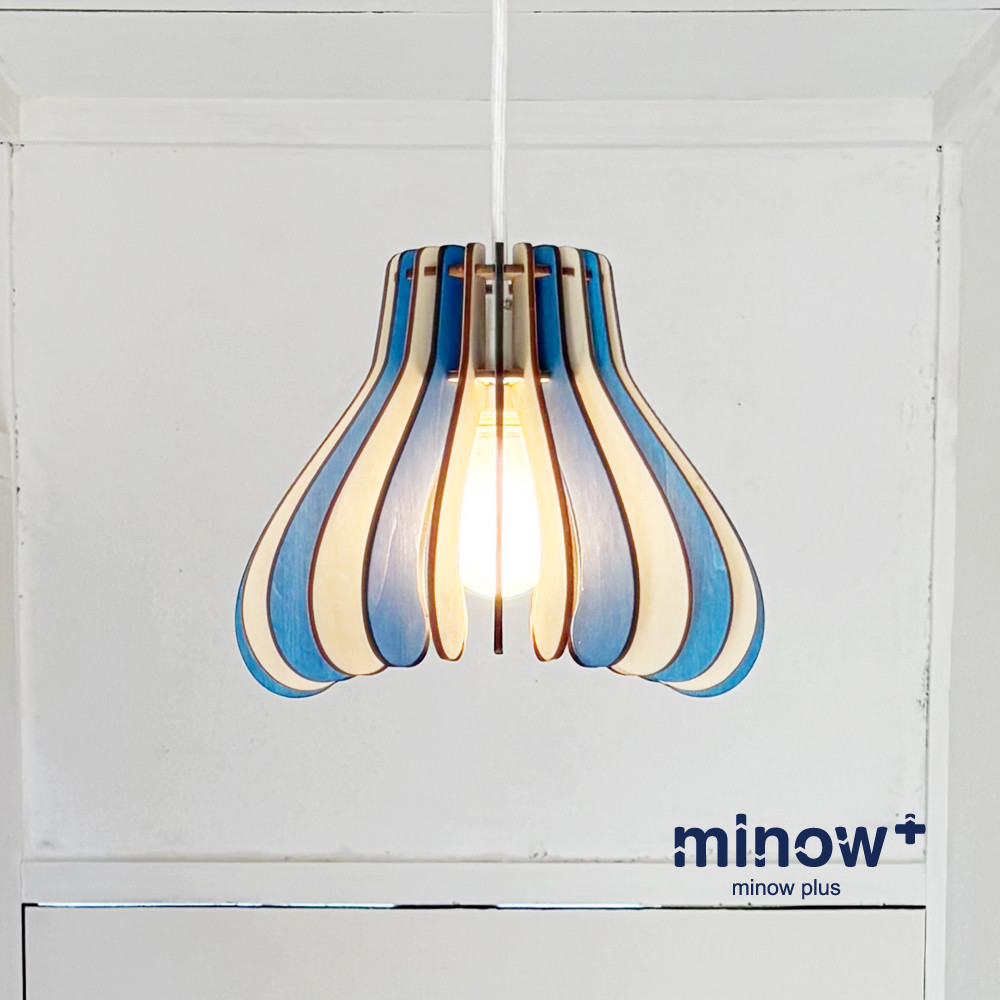 木製ペンダントライト「マッシュ（マリン）」｜マリンブルー｜北欧テイスト｜木の照明｜おしゃれ 天井照明｜ナチュラルモダン