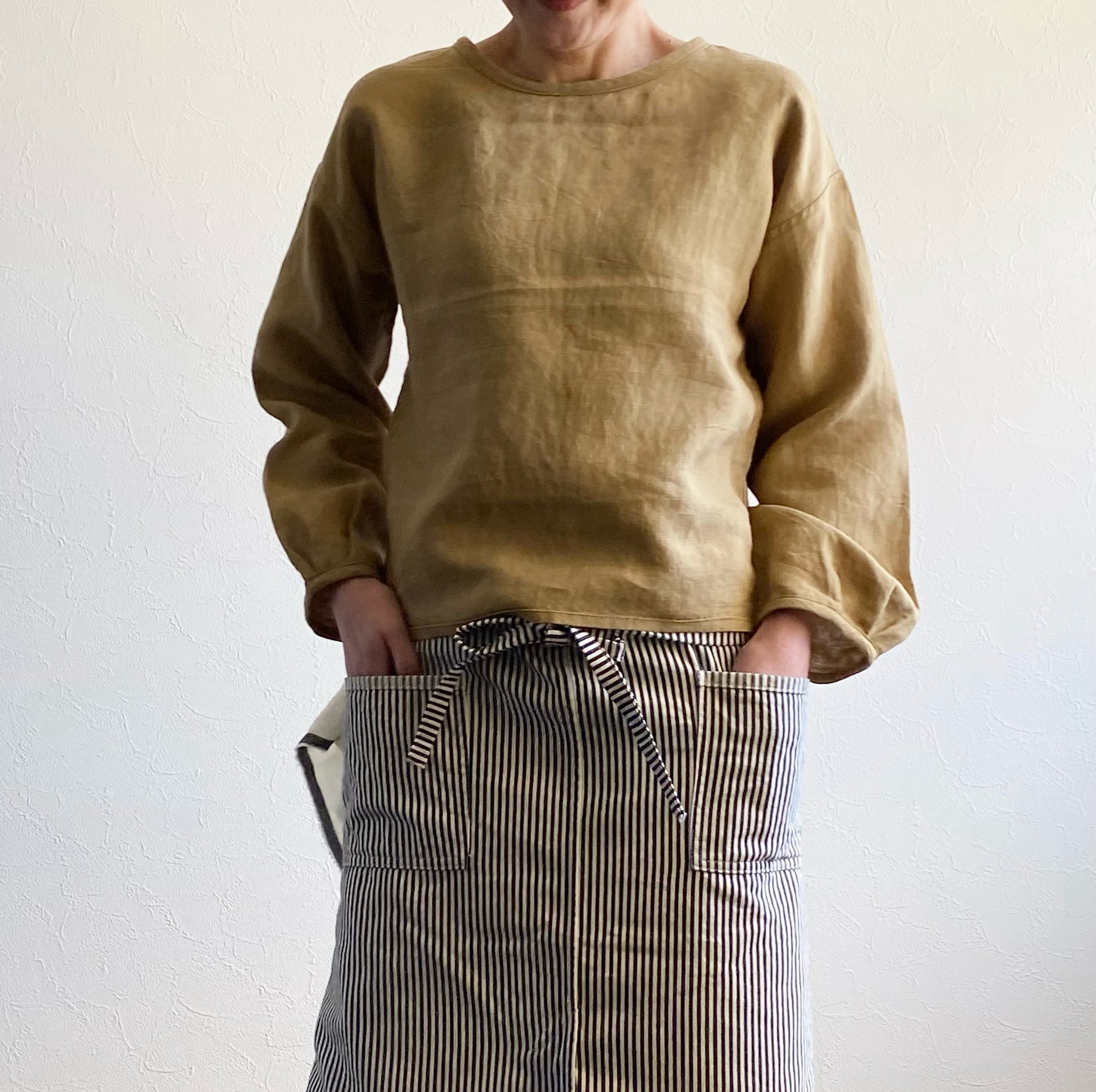 リネンのふんわり長袖　7色