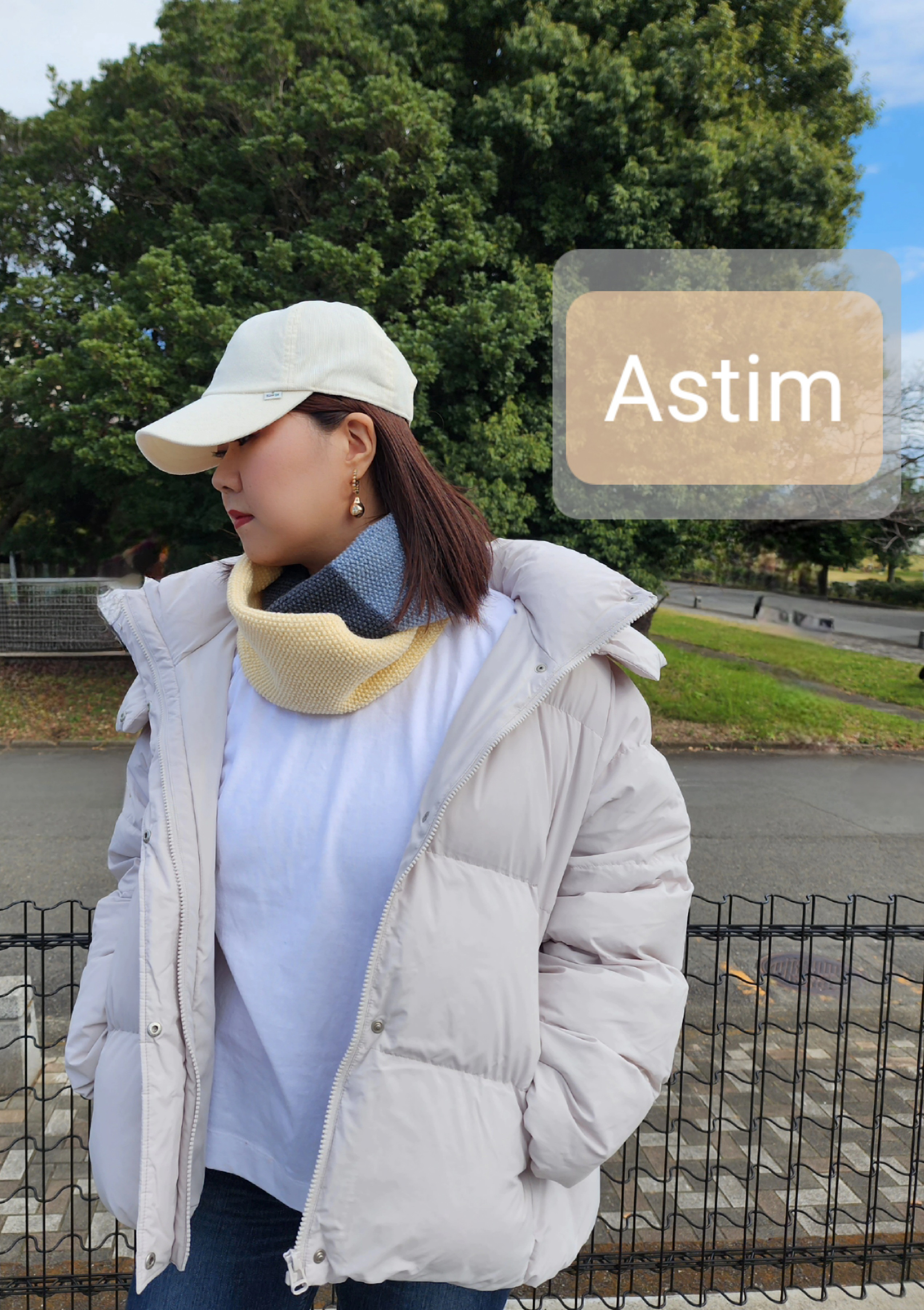 Y62F【クリスマスギフト】グレー×くすみブルー×オフホワイトのキレイ色トリコロール/おとなのためのスヌード【送料無料】