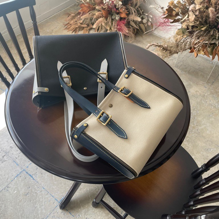 【Mサイズ・カラーは無限大】着せ替え可能なレザー×帆布トートバッグ