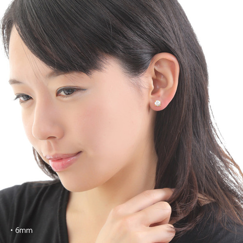 貼るピアス 一粒 ジルコニア 4mm イヤリング 痛くない 結婚式 シンプル