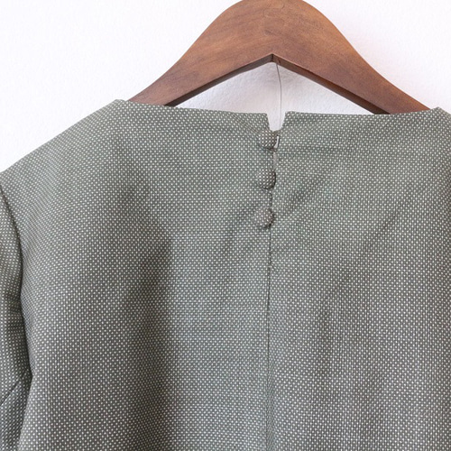 着物リメイクオーダー】Vネック脇タックワンピース（裏地なし