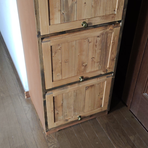 木のシューズボックス(12足) 、収納ボックス 受注製作 靴箱