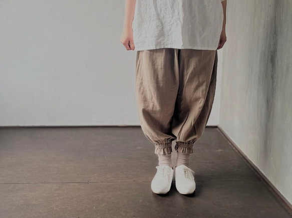 国産ダブルガーゼ 100% パフ バルーンパンツ ※選べる９色 10枚目の画像