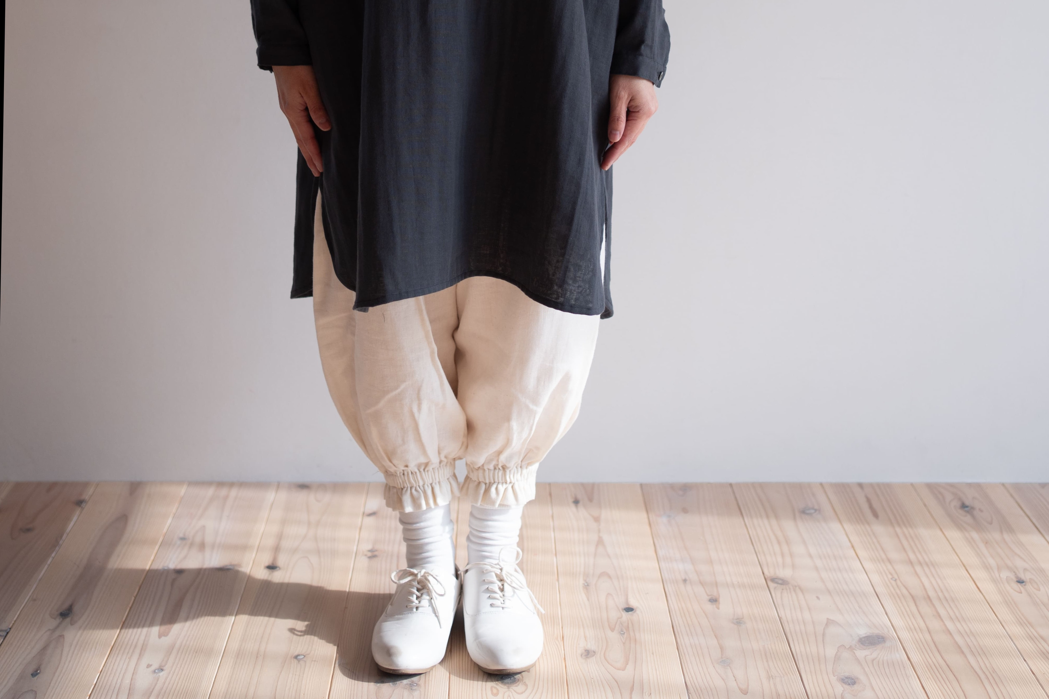 ふわっと丸い、大人のパフパンツ｜国産ダブルガーゼ100％（9色）