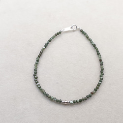 緊張を和らげる セラフィナイト ブレスレット SV925 細身 ブレス シルバー925 天然石 br153 3枚目の画像
