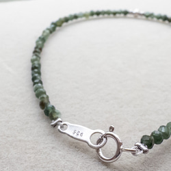 緊張を和らげる セラフィナイト ブレスレット SV925 細身 ブレス シルバー925 天然石 br153 7枚目の画像