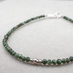 緊張を和らげる セラフィナイト ブレスレット SV925 細身 ブレス シルバー925 天然石 br153 4枚目の画像