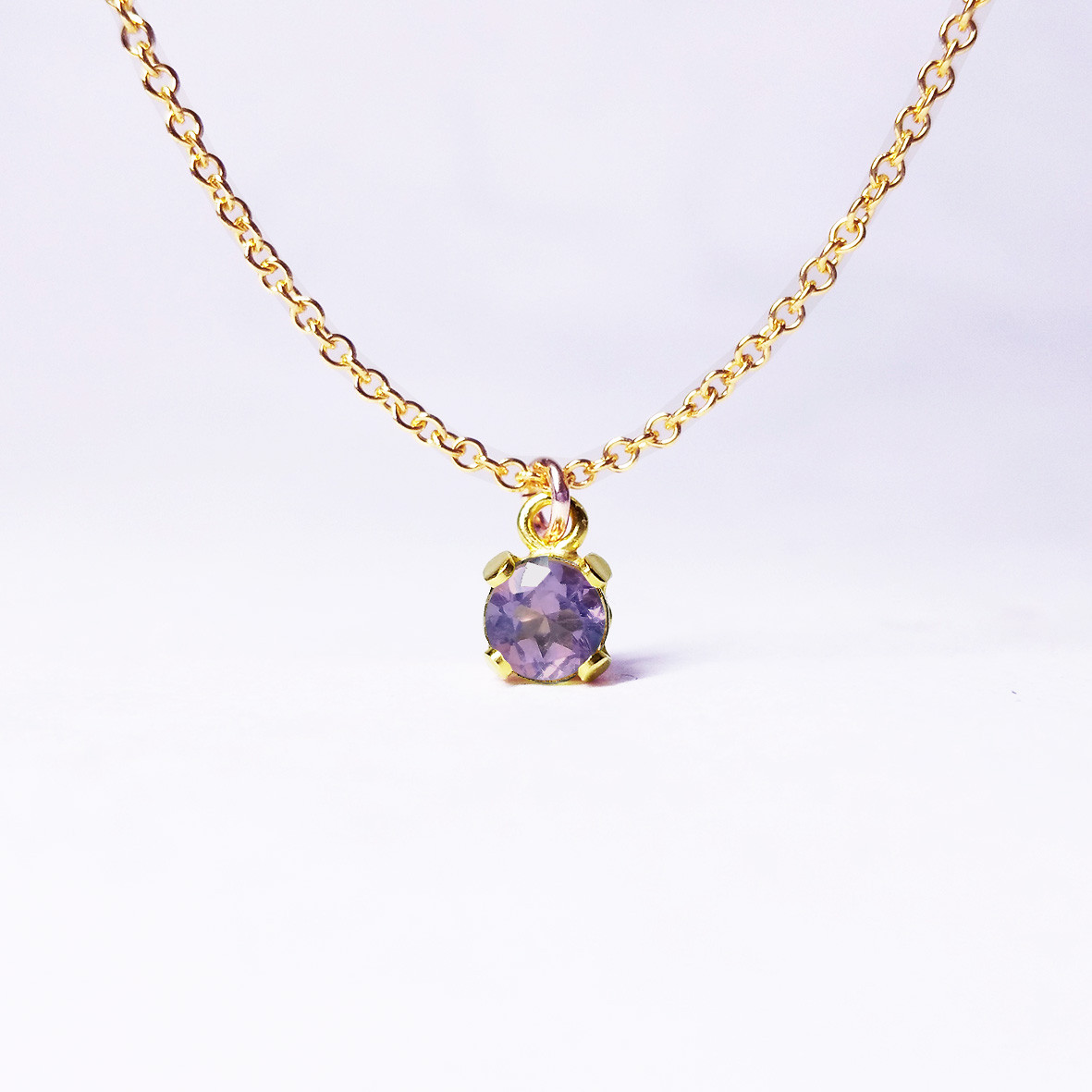 上品な1粒。アメジストのネックレス　[送料無料]