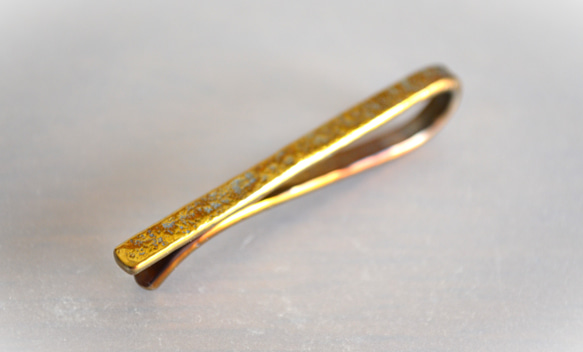 Titanium tie bar・鍛造純チタンネクタイピン・岩鎚目A５３mm 2枚目の画像