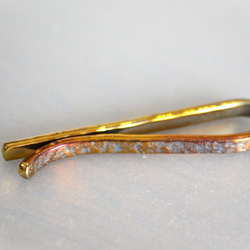 Titanium tie bar・鍛造純チタンネクタイピン・岩鎚目A５３mm 4枚目の画像