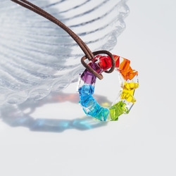 玻璃戒指「戒指[迷你][彩虹]」項鍊[可以選擇顏色和繩子的長度][訂製]≪免運費≫ 第4張的照片