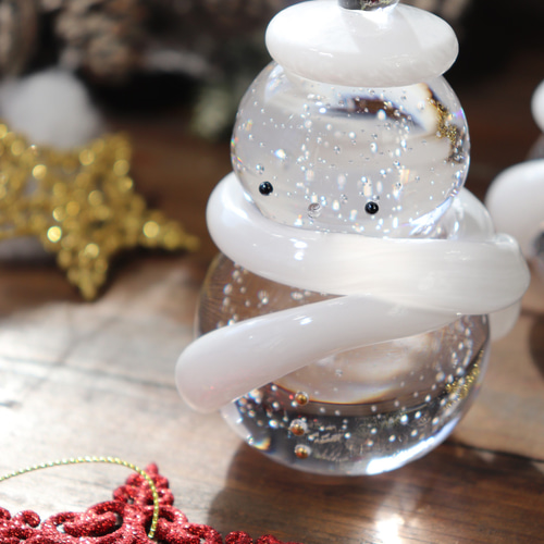 ぽかぽかスノーマン」スウェーデンクリスタルガラス テーブル