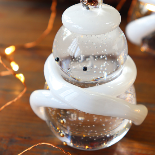 ぽかぽかスノーマン」スウェーデンクリスタルガラス テーブル