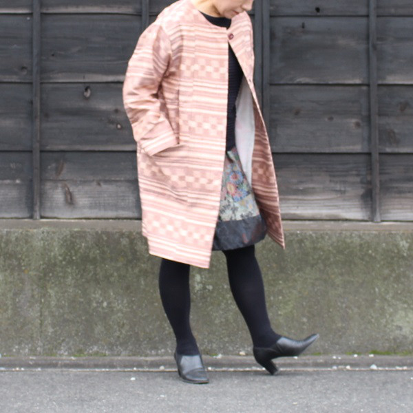 【着物リメイクオーダー】コクーンコート（裏地あり）