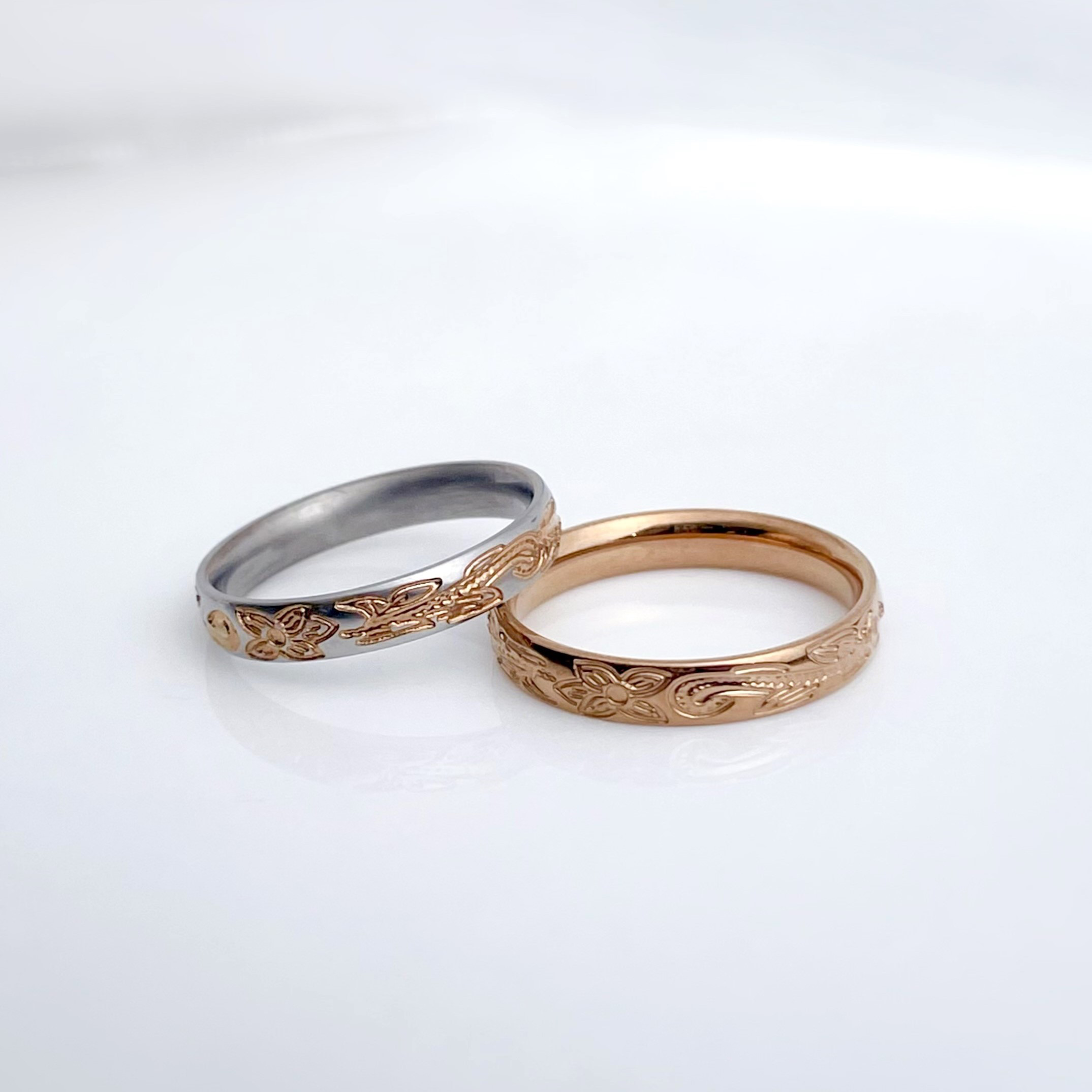 *＊幸せのお守りリング＊* ハワイアン 2カラー リング ピンクゴールド 幸せ 指輪 重ね付け