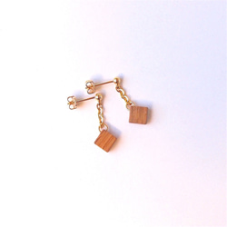 Shell&Timber Earrings 〜Maki-e du coquillage〜Oak 第3張的照片
