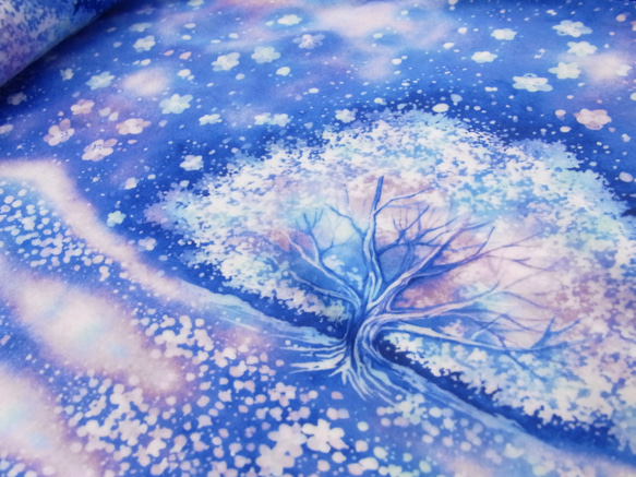 【販売終了残り３】冬の水彩ストール　~雪の花~ 8枚目の画像