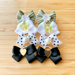 オーガンジーリボンヘアゴム ネコとお星さま