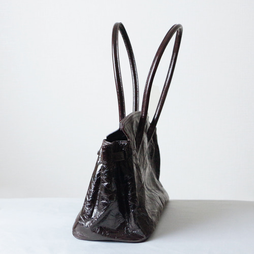 本革巾着バック ブラック 大人レザーHashimoto 匠の技 日本製 レザー