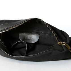 シンプルなファッション牛革ショルダーバッグ斜め掛けポケット付きブラック 10枚目の画像