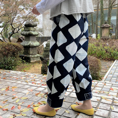 古布リメイクパンツ】高木ふくえ作家一点物オリジナル綿１００％４０代