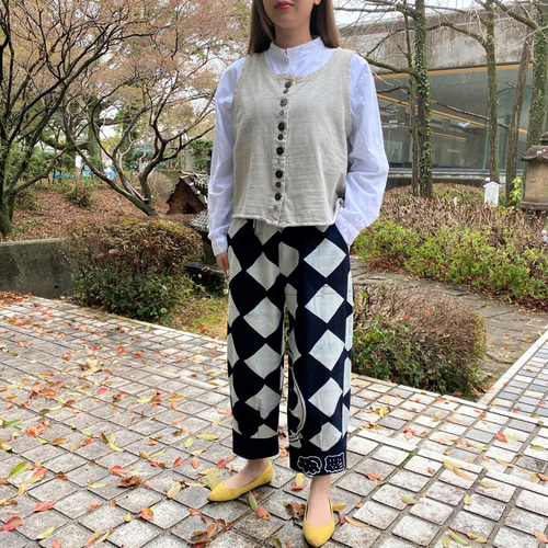 古布リメイクパンツ】高木ふくえ作家一点物オリジナル綿１００％４０代