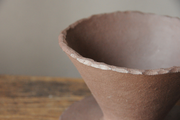 無釉陶器のコーヒードリッパー -丸-【焦げ茶】 4枚目の画像