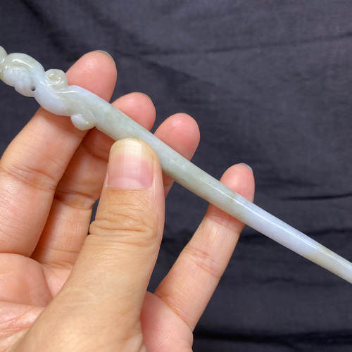 定率割引 西日本 Z01簪 ミャンマー産 鳳凰 ほうおう 簪 1本 本翡翠 A貨 天然 ヘアアクセサリー