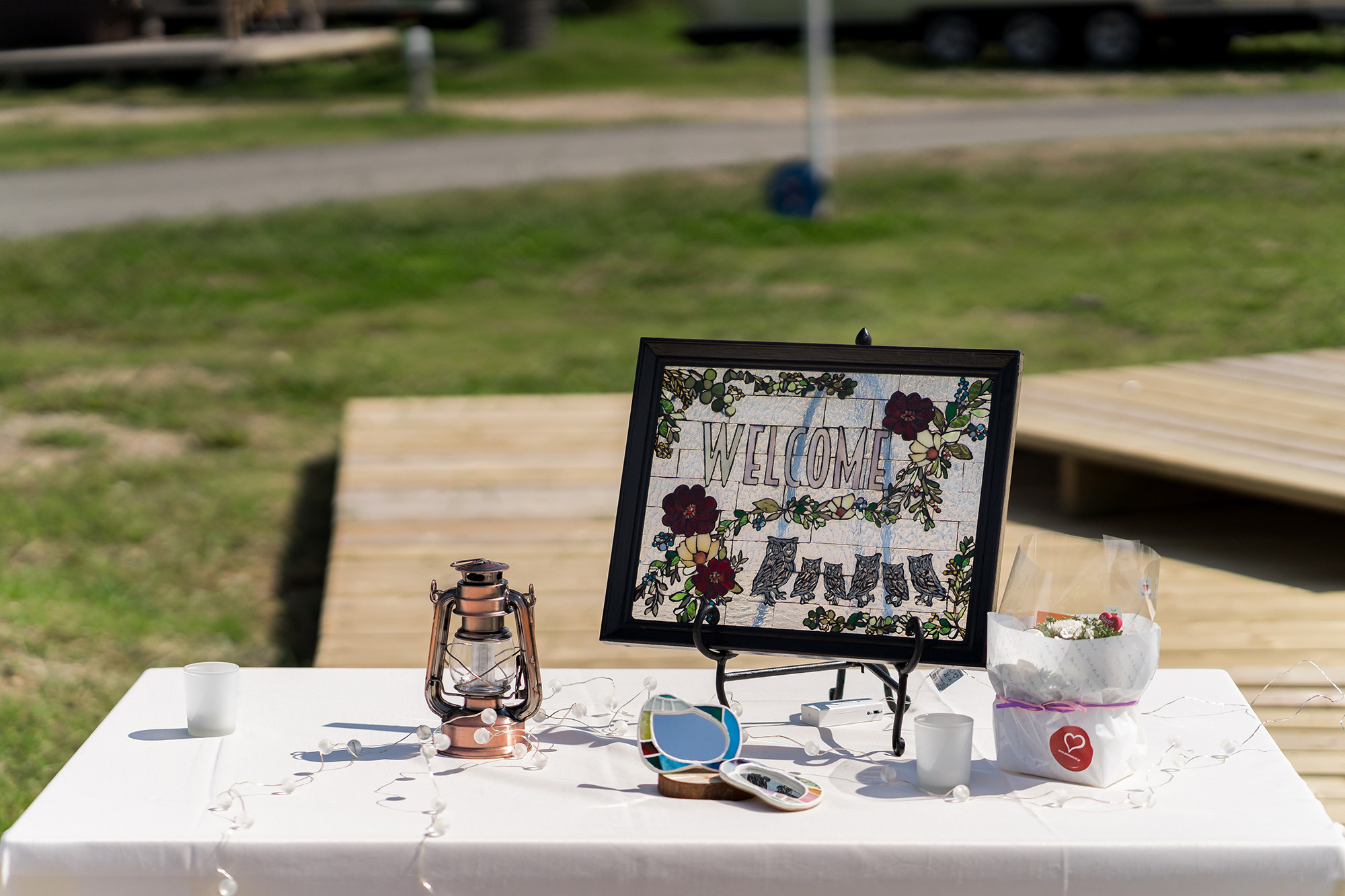 モザイクガラス　長方形のウェルカムボード　お客様のご要望に対応します！