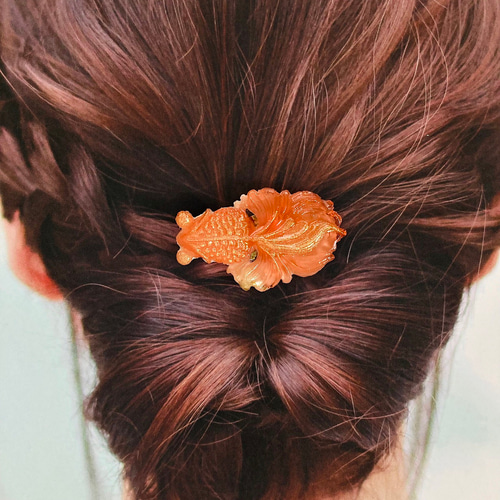 金魚レジンヘアゴムレトロカラー
