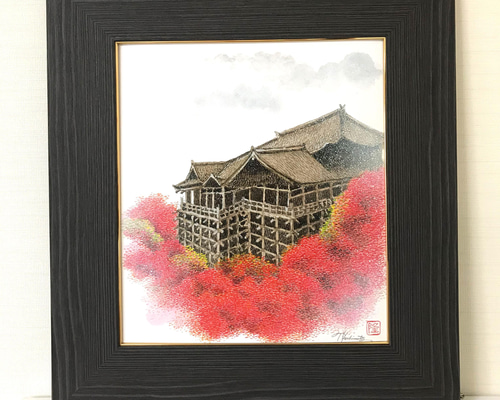 昭和レトロ 額縁 木製フレーム 清真寺 風景画 山水画 水彩画 絵画 昭和レトロ 額縁 木製フレーム 清真寺 風景画 山水画 水彩画