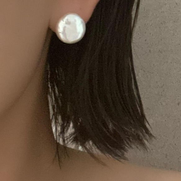 14kgf バロックパール 一粒 直付け ピアス イヤリング ピアス 